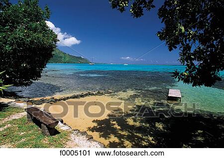 Stock Image - Oceania, Polynesia, escape, paradise, paradisiac, beach. Fotosearch