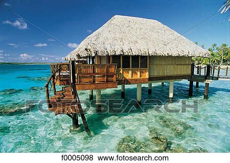 Oceania, Polynesia, Manihi, tourism, dwelling, pile dwelling View Large Photo Image Stock Photo - Oceania, Polynesia, Manihi, tourism, dwelling, pile dwelling. Fotosearch