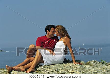 Stock Image - people, exterior, open air, men, sea. Fotosearch