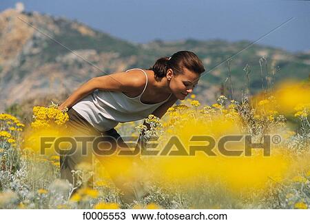 Stock Image - people, exterior, open air, stroll, strolling, countryside. Fotosearch