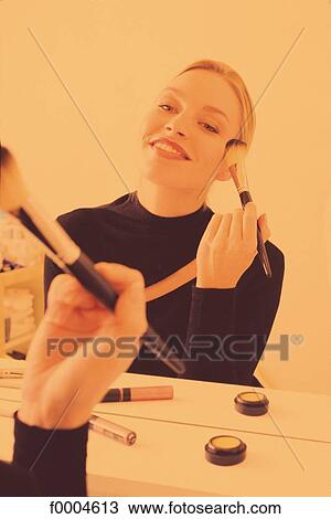 people, inside, indoors, woman, women, beauty, make-up brush View Large Photo Image Stock Image - people, inside, indoors, woman, women, beauty, make-up brush. Fotosearch