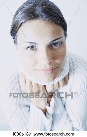 Stock Photo - people, inside, indoors, woman, women, face. Fotosearch