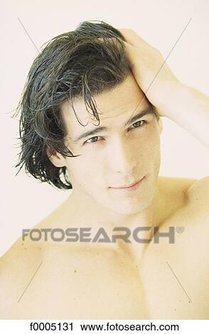Stock Image - people, men, dark hair, dark-haired, inside. Fotosearch