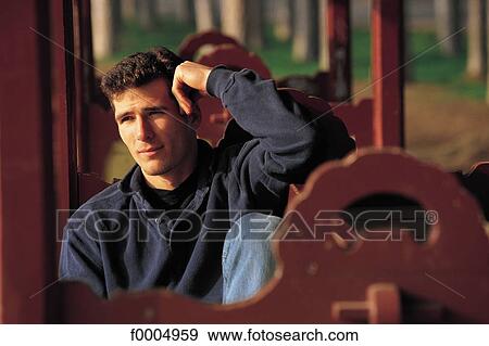 people, men, exterior, open air, sitting View Large Photo Image Stock Photo - people, men, exterior, open air, sitting. Fotosearch