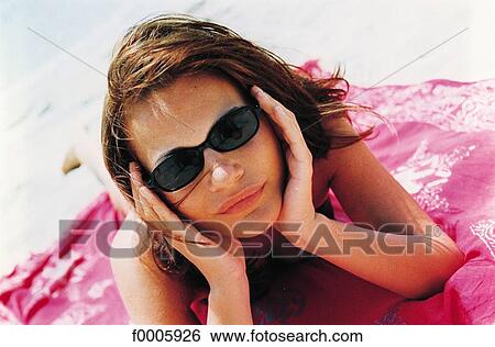 Stock Photograph - people, swimming costume, vacation, holidays, woman, women. Fotosearch