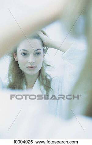 people, woman, women, mirror, reflection, reflecting View Large Photo Image Stock Photography - people, woman, women, mirror, reflection, reflecting. Fotosearch