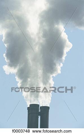 Stock Photo - pollution, Europe, France, French, French smoke, industry, Essonne. Fotosearch