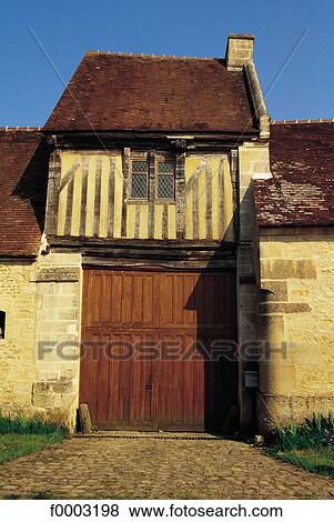Stock Photo - porch, architecture detail, architectural detail, Normandy, Castle of Villebadin, Europe, France. Fotosearch