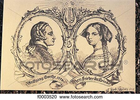 Stock Image - portrait, portraits, drawing, Goethe, Goethe Museum, inside. Fotosearch