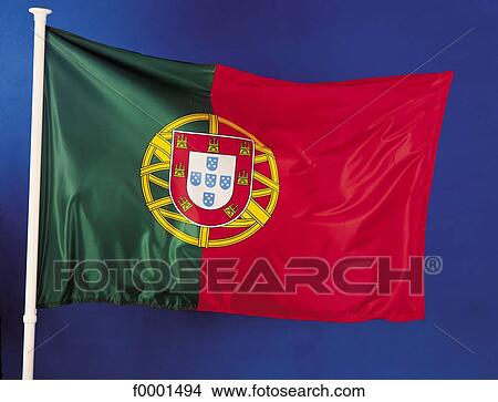 Picture - Portuguese flag, exterior, open air. Fotosearch