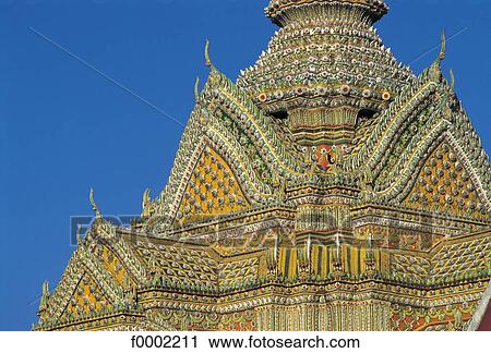 roof, Buddhism, Thailand, South East Asia, Asia, Bangkok, Wat Po Temple View Large Photo Image Stock Image - roof, Buddhism, Thailand, South East Asia, Asia, Bangkok, Wat Po Temple. Fotosearch