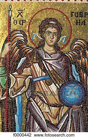 Stock Image - Sacred art, mosaic, christianity, christianism, christian religion, Cyprus, Europe. Fotosearch