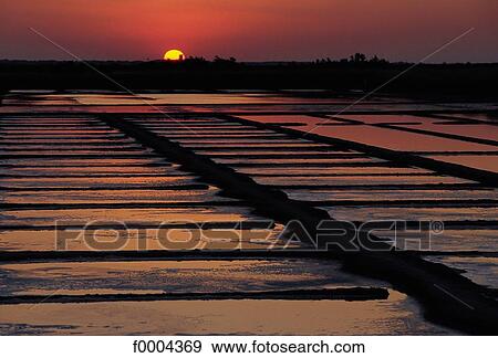 salt beds, sunset, setting sun, sun, landscape, landscapes, scene View Large Photo Image Stock Photo - salt beds, sunset, setting sun, sun, landscape, landscapes, scene. Fotosearch