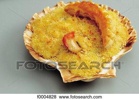 shell, scallop, yellow, gastronomy, food, cooked dish View Large Photo Image Stock Photo - shell, scallop, yellow, gastronomy, food, cooked dish. Fotosearch