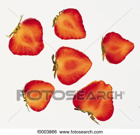 Stock Photograph - slice, fruit, red, strawberry, berry currant, transparency, aliment. Fotosearch