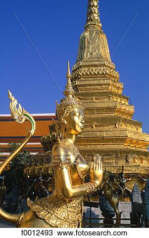 Stock Image - South East Asia, Asia, Thailand, Bangkok, Wat Phra Keo Temple, travel, travel vertical. Fotosearch