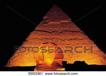 sphinx, night, Egyptian art, light, Northern Africa, Egypt, Giza View Large Photo Image Stock Image - sphinx, night, Egyptian art, light, Northern Africa, Egypt, Giza. Fotosearch
