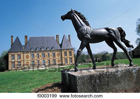 statue, bronze, horse, Normandy, Castle of the Boele, Clos la Ferriere, Europe View Large Photo Image Stock Photo - statue, bronze, horse, Normandy, Castle of the Boele, Clos la Ferriere, Europe. Fotosearch