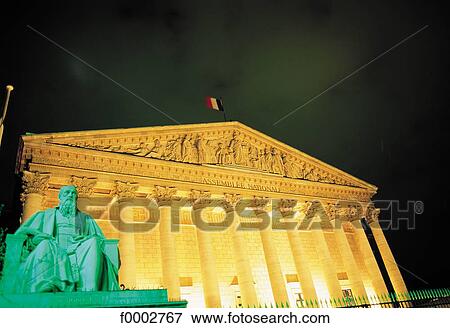 statue, night, lighting, France, French, French Europe, National Assembly View Large Photo Image Stock Photo - statue, night, lighting, France, French, French Europe, National Assembly. Fotosearch