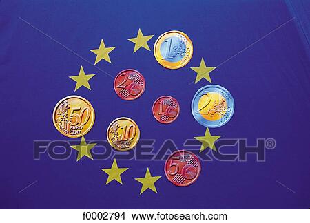 symbolic, money, coin, euro, currency, European Union View Large Photo Image Picture - symbolic, money, coin, euro, currency, European Union. Fotosearch