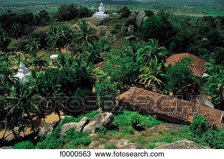 Stock Image - temple, Sri Lanka, India, Mihintale, exterior, open air. Fotosearch
