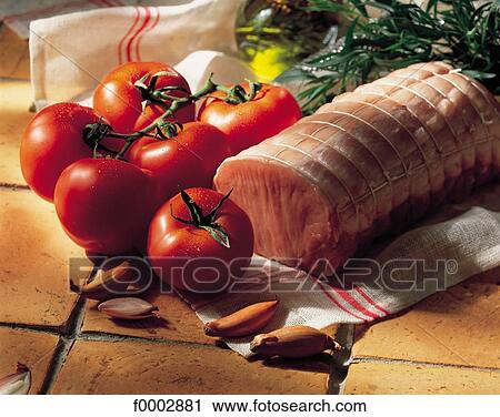 tomato, tomatoes, aliment, meat, raw meat, roast pork, pork View Large Photo Image Stock Image - tomato, tomatoes, aliment, meat, raw meat, roast pork, pork. Fotosearch