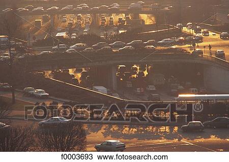Stock Image - transport, transportation, road, car, traffic jam, Europe, France. Fotosearch