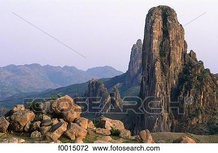 Stock Image - travel, travel exterior, open air, Africa, Central Africa, Cameroon, Mandara mountains. Fotosearch