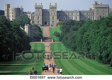 Stock Photo - United Kingdom, England, Britain, Europe, Castle of Windsor, exterior. Fotosearch