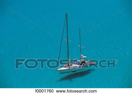 Stock Image - vacation, holidays, escape, paradise, paradisiac, boat, loneliness. Fotosearch