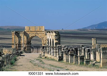 Stock Image - vestige, ruin, antiquity, Morocco, Northern Africa, archeological site, archaeological site. Fotosearch