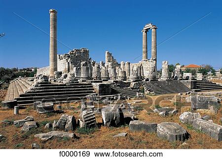 Stock Photo - vestige, ruin, antiquity, temple, Turkey, Middle East, archeological site. Fotosearch