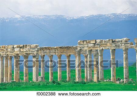 Stock Photo - vestige, ruin, column, pillar, antiquity, Syria, Middle East. Fotosearch