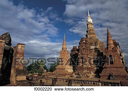 Stock Image - vestige, ruin, Thailand, South East Asia, Asia, archeological site, archaeological site. Fotosearch