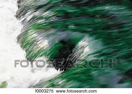 Stock Photography - water, river, foam, green, exterior, open air. Fotosearch