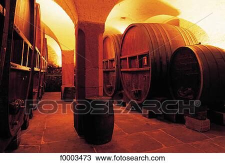 Stock Image - wine industry, cellar, stock, fermenting, Alsace, Bas Rhin, Europe. Fotosearch