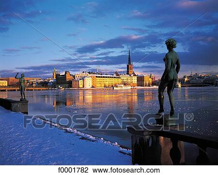 winter, snow, night, statue, general view, Sweden, Europe View Large Photo Image Stock Image - winter, snow, night, statue, general view, Sweden, Europe. Fotosearch