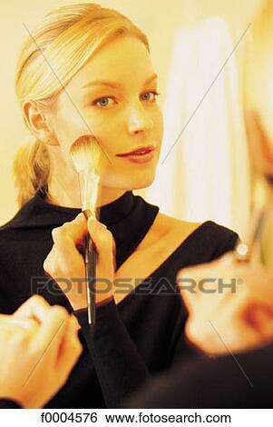 woman, women, people, beauty, make-up, make-up brush, reflection View Large Photo Image Stock Photograph - woman, women, people, beauty, make-up, make-up brush, reflection. Fotosearch
