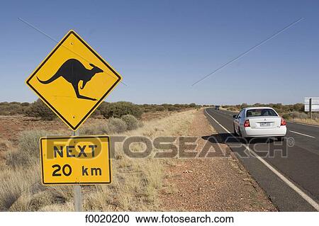 Stock Image - Australia, Northern Territory, road from Alice Springs to Cooper Pedy. Fotosearch