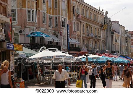 Stock Image - Bulgaria, Plovdiv, old city, Aleksandrovska Street. Fotosearch