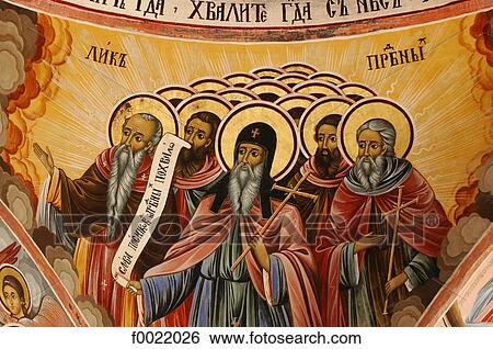 Stock Photograph - Bulgaria, Rila, monastery, fresco. Fotosearch