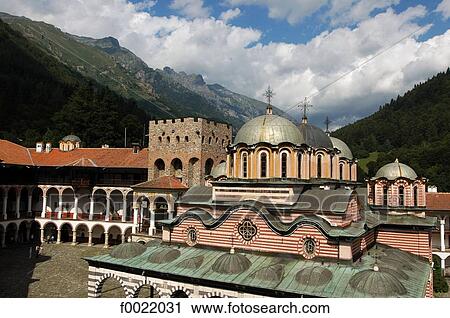 Stock Image - Bulgaria, Rila, monastery. Fotosearch