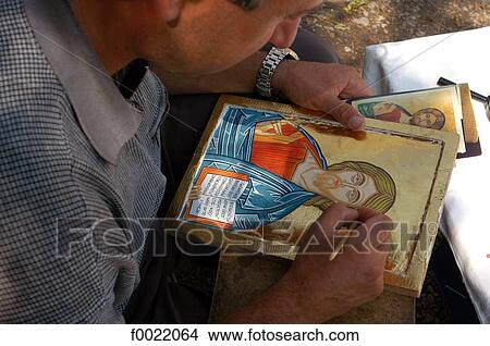 Bulgaria, Veliko Tarnovo, icon painter View Large Photo Image Picture - Bulgaria, Veliko Tarnovo, icon painter. Fotosearch
