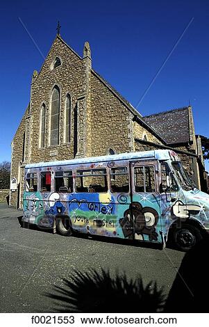 Channel Islands, Guernsey, bus and church View Large Photo Image Stock Image - Channel Islands, Guernsey, bus and church. Fotosearch