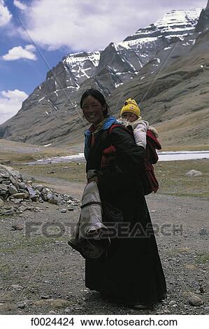 China, Tibet, near Mount Kailash, pilgrim portrait View Large Photo Image Picture - China, Tibet, near Mount Kailash, pilgrim portrait. Fotosearch