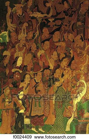 China, Tibet, Samye Monastery, wall painting depicting ambassadors at the court of the 5th Dalai Lama View Large Photo Image Stock Photo - China, Tibet, Samye Monastery, wall painting depicting ambassadors at the court of the 5th Dalai Lama. Fotosearch