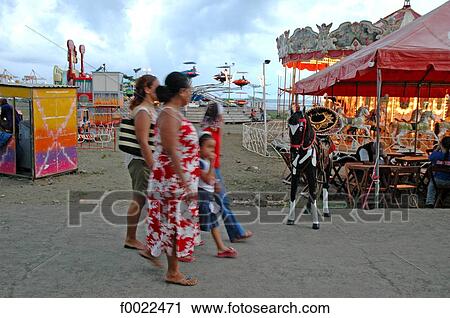 Stock Image - Costa Rica, Puerto Limon, during the carnival, merry-go-round. Fotosearch