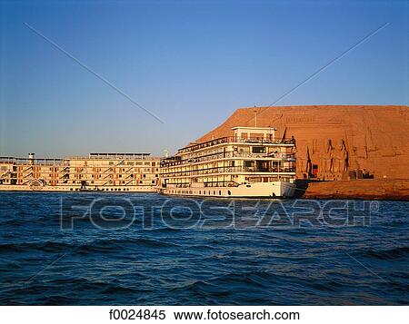 Egypt, Abu Simbel, temple of Ramesses II, cruise boats View Large Photo Image Stock Photography - Egypt, Abu Simbel, temple of Ramesses II, cruise boats. Fotosearch