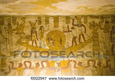 Stock Photo - Egypt, Libyan desert, Bahariya Oasis, Bannentiu tomb, frescoes. Fotosearch