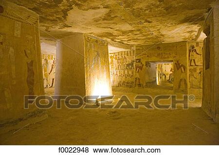 Stock Photo - Egypt, Libyan desert, Bahariya Oasis, Bannentiu tomb, frescoes. Fotosearch